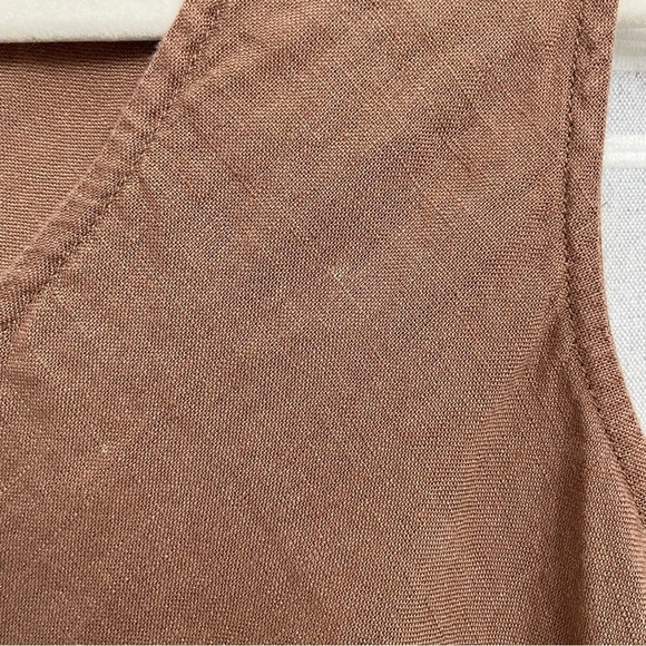 J Jill / Brown Linen Sleeveless Tank Top Size S Petite - Picture 9 of 9